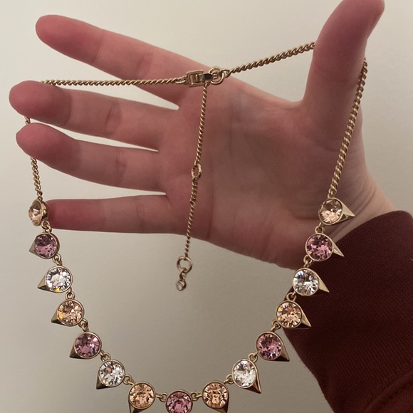 Gold Givenchy Necklace with pink,white, and beige stones - Picture 2 of 2